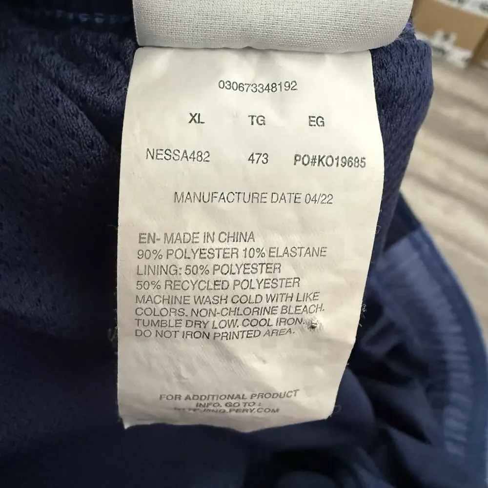 Nike Swim Trunks Mens Size XL Elastic Waist Blue Black Longer Length Spell Out